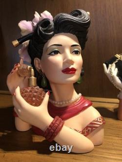 Cameo Girls Head Vase Set Of 3