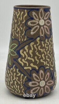 Carl Gebauer Art & Crafts Slip Paint Vase Germany, 1920's