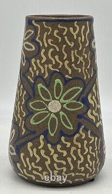 Carl Gebauer Art & Crafts Slip Paint Vase Germany, 1920's