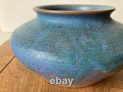 Carrigaline Ware pottery arts & crafts Vase hand thrown rare matte blue Ireland