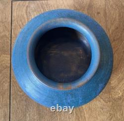 Carrigaline Ware pottery arts & crafts Vase hand thrown rare matte blue Ireland