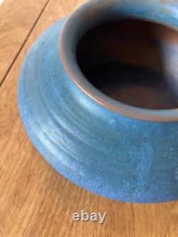 Carrigaline Ware pottery arts & crafts Vase hand thrown rare matte blue Ireland