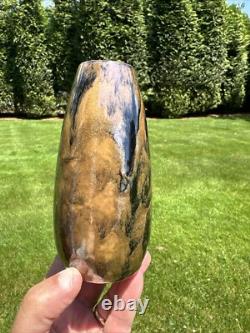 Cat's Eye Flambe Glazed Arts & Crafts Mission Style Cabinet Vase Metallic Luster
