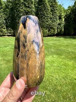 Cat's Eye Flambe Glazed Arts & Crafts Mission Style Cabinet Vase Metallic Luster
