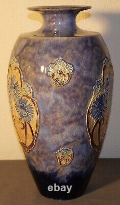 Circa 1900 English Arts and Crafts Royal Doulton Stoneware Florrie Jones Vase