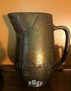 Clewell Copper Clad Pitcher and Six Mugs Set Arts and Crafts