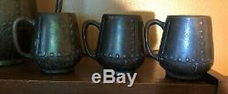 Clewell Copper Clad Pitcher and Six Mugs Set Arts and Crafts