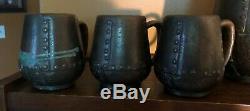 Clewell Copper Clad Pitcher and Six Mugs Set Arts and Crafts