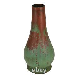 Clewell Copper Metal Clad Arts and Crafts Pottery Green Brown Ceramic Vase 357