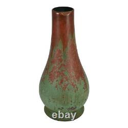 Clewell Copper Metal Clad Arts and Crafts Pottery Green Brown Ceramic Vase 357