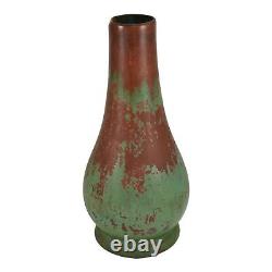 Clewell Copper Metal Clad Arts and Crafts Pottery Green Brown Ceramic Vase 357