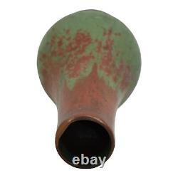 Clewell Copper Metal Clad Arts and Crafts Pottery Green Brown Ceramic Vase 357