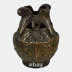 Clewell Vance Faience 1900s Arts And Crafts Pottery Copper Clad Bronze Vase 189
