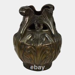 Clewell Vance Faience 1900s Arts And Crafts Pottery Copper Clad Bronze Vase 189