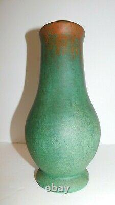 Clewell signed & # copper pottery vase arts crafts matte green verdigris patina