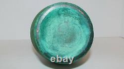 Clewell signed & # copper pottery vase arts crafts matte green verdigris patina