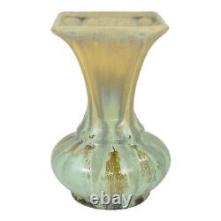 Clifton 1906 Vintage Arts And Crafts Pottery Crystalline Green Ceramic Vase 137