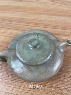 Clifton 1906 Vintage Arts and Crafts Pottery Green Ceramic Teapot 271-36