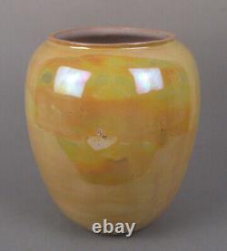 Cowan Pottery Arts Crafts Saffron Yellow Lustre Lakewood Vase Rare Wheel Thrown