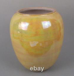 Cowan Pottery Arts Crafts Saffron Yellow Lustre Lakewood Vase Rare Wheel Thrown