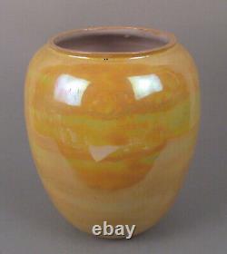 Cowan Pottery Arts Crafts Saffron Yellow Lustre Lakewood Vase Rare Wheel Thrown