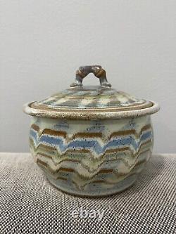 Dan Keegan Signed Arts & Crafts Mission Style Studio Pottery Vase / Covered Jar