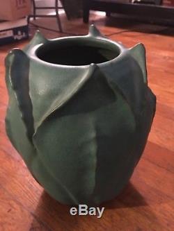 Dan Robar Arts and Crafts Leaf Vase 10.5 tall, 8 wide