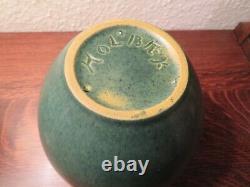 Danish Art Deco Stoneware Holbæk Keramik, Green Arts & Crafts Style Vase