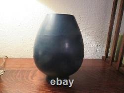 Danish Art Deco Stoneware Holbæk Keramik, Large Blue Arts & Crafts Style Vase