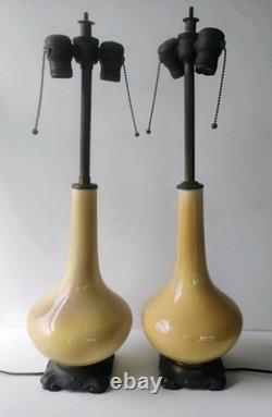 Dav Art New York Antique Arts & Crafts Pottery Double Socket Table Lamps