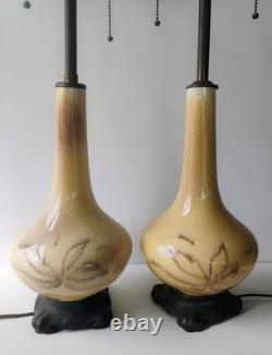 Dav Art New York Antique Arts & Crafts Pottery Double Socket Table Lamps