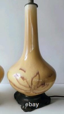 Dav Art New York Antique Arts & Crafts Pottery Double Socket Table Lamps