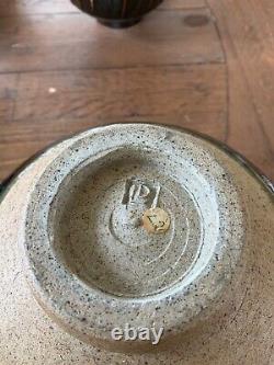 David Leach Temmoku Vase Studio Art Pottery Stem Cup Stamped DL