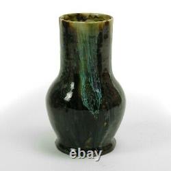 Dedham Hugh Robertson art pottery brown black white blue drip vase arts & crafts