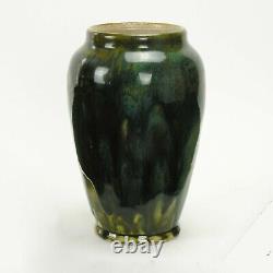 Dedham Hugh Robertson green blue drip art pottery 9 vase arts & crafts