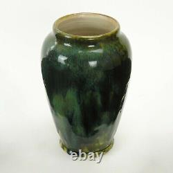 Dedham Hugh Robertson green blue drip art pottery 9 vase arts & crafts