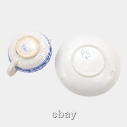 Dedham Pottery 1896-1928 Arts And Crafts Blue Azalea Ceramic Creamer and Saucer