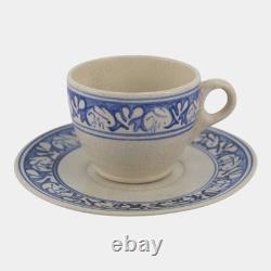 Dedham Pottery 1929-1943 Arts And Crafts Blue Rabbit Ceramic Cup and Saucer