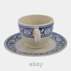Dedham Pottery 1929-1943 Arts And Crafts Blue Rabbit Ceramic Cup and Saucer