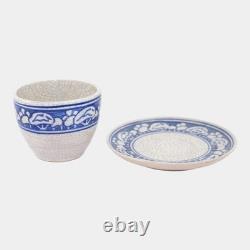 Dedham Pottery 1929-1943 Arts And Crafts Pottery Blue Snowtree Teacup and Saucer