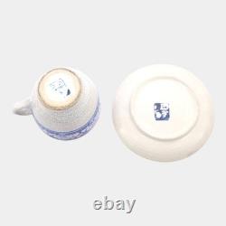 Dedham Pottery 1929-1943 Arts And Crafts Pottery Blue Snowtree Teacup and Saucer