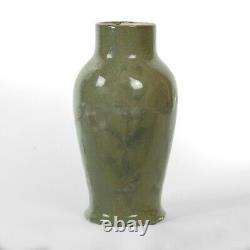Dedham Pottery Hugh Robertson gray green drip with plants 9 vase arts & crafts