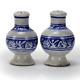 Dedham Pottery Antique 3.5 Rabbit Salt & Pepper Shaker Blue White Arts & Crafts