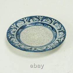 Dedham Pottery antique 6 blue white rabbit plate Maude Davenport arts & crafts