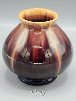 Denmark Brown Flambe Vase Michael Andersen