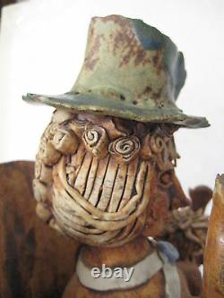 Detail Hand Crafted Painted Lois Knudsen Art Pottery Ceramic Figure, 16.5