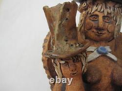 Detail Hand Crafted Painted Lois Knudsen Art Pottery Ceramic Figure, 16.5