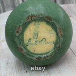 Door Art Pottery Arts and Crafts Vase Handled Cabinet In Cucumber Green Glaze