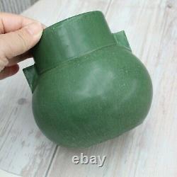 Door Art Pottery Arts and Crafts Vase Handled Cabinet In Cucumber Green Glaze