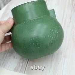 Door Art Pottery Arts and Crafts Vase Handled Cabinet In Cucumber Green Glaze